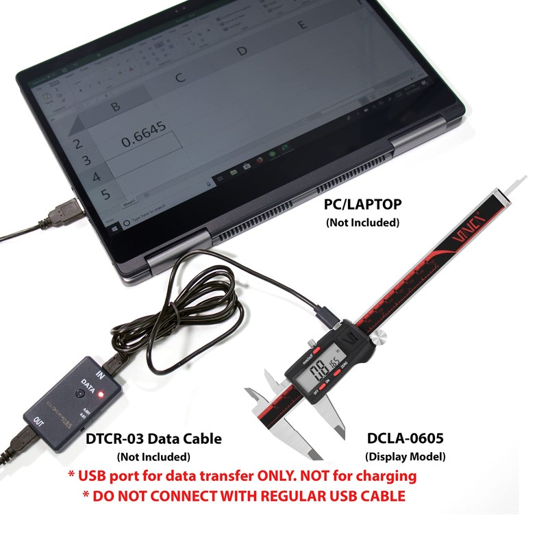VINCA DCLA-0605 Quality Electronic Digital Caliper Inch/Metric/Fractions Conversion 0-6 Inch/150