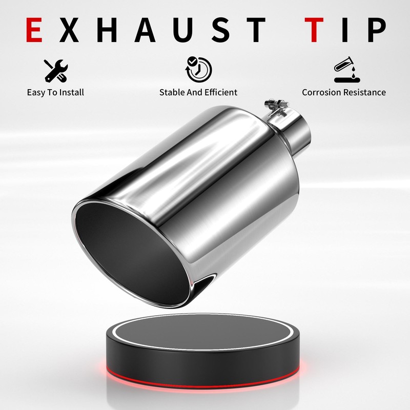 Richeer 4” Inlet Exhaust Tip, 10” Outlet 18” Long Stainless