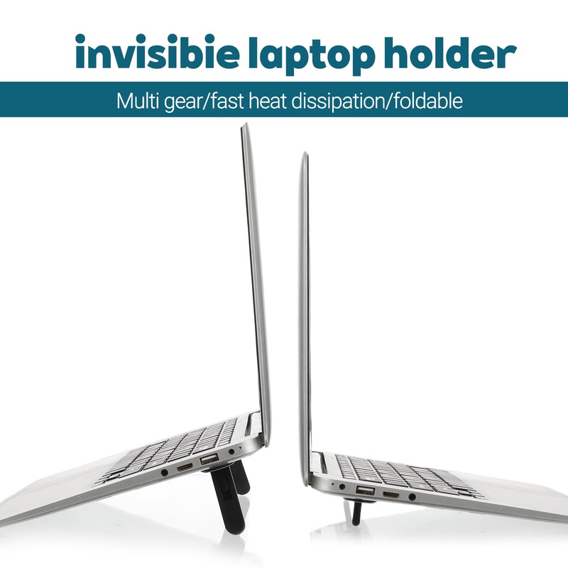 MBAIYO Foldable Keyboard Riser Stand, Self-Adjusting Laptop Feet with Dual