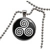 Triple Spirals Celtic Wicca Pendant Necklace