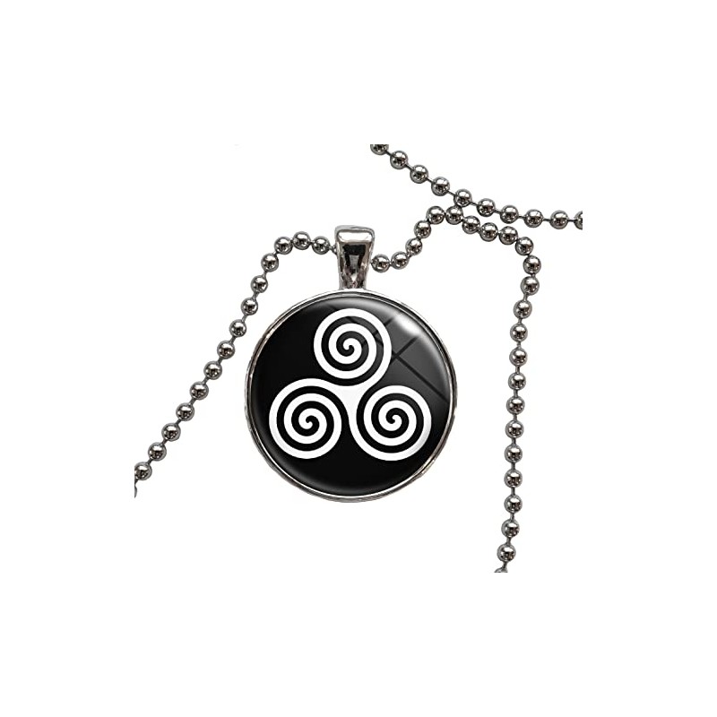 Triple Spirals Celtic Wicca Pendant Necklace