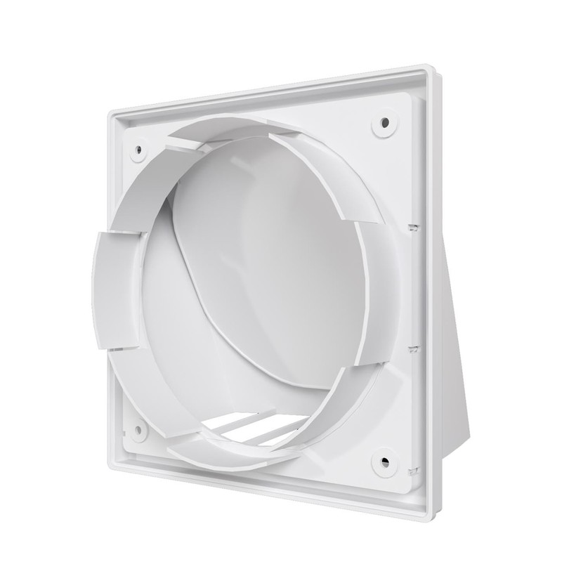 White Wall Vent Hood with Gravity Flap | Durable ASA
