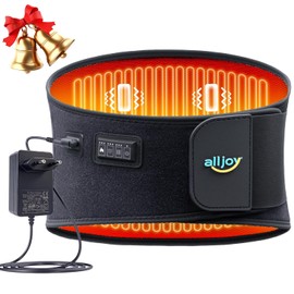 ALLJOY 170 cm Heat Belt Back Heating Pad Massager Heating Pad with Automatic Shut-Off Heat Cushion for Back with 3 Heat Levels 5 Vibration Massage, Gifts for Women Men (with Cable)