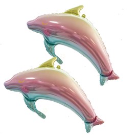 2pcs Ocean Animals Balloons Fish Foil Mylar Balloons Large Fish Dolphin Foil Balloons Sea Animal Balloons for Kids Birthday Fish Themed Party Decorations