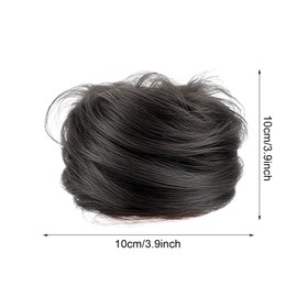 GWAWG Dutt Haarteil mit Haargummi Haarknoten Haarteil Dünnes Haar Fake Dutt Haarbun Haarteile echthaar Frauen Haargummi mit Haaren Haarverlängerung Haardutt Hochzeiten Party Alltag (Natürlich Schwarz)