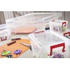 Whitefurze Allstore Container with Silver Clamp, Plastic, Natural, 0.8 Litre