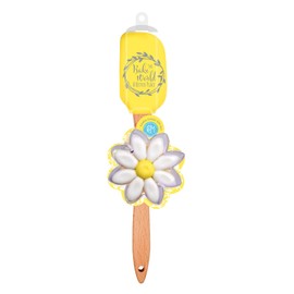 R&M Bake The World A Better Place Cookie Cutter Gift Set. Inspirational Spatula with Daisy Cookie Cutter, Yellow & Silver