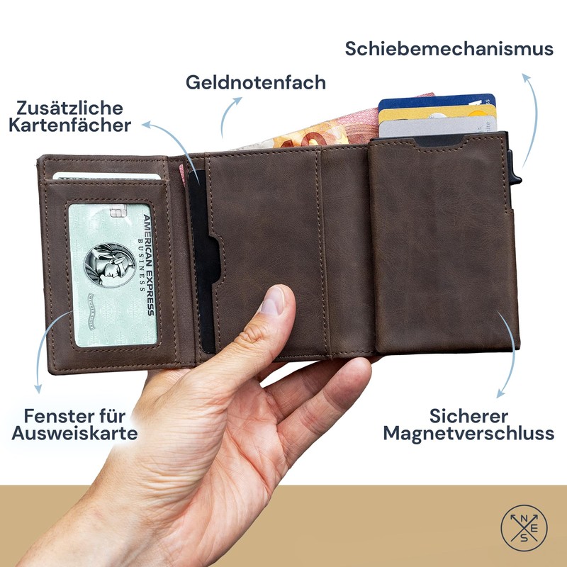 WEST Slim Wallet Men's and Magnetic Closure | Credit Card