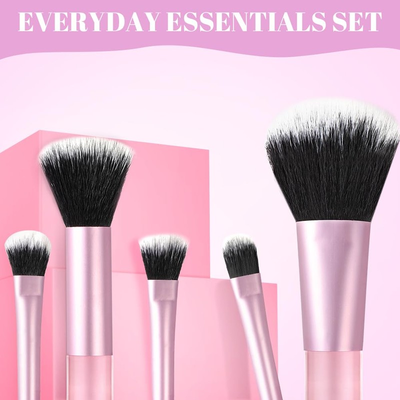 OFFCUP 10pcs Travel Makeup Brush Set, Mini Makeup Brushes With