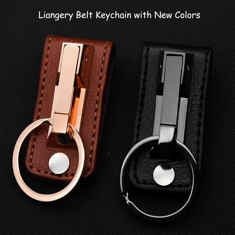 Liangery Keychain, Car Belt Keychain, Carabiner, Men's Belt Loop, Leather,