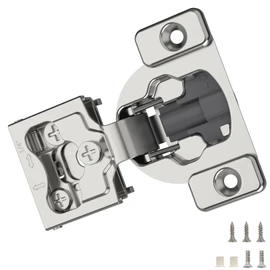 Furniware 2 Pieces 1/4" Small Overlay Concealed Face Frame Hinges, 105° Open Angle 4 Level Soft Close Screw On Compact Cabinet Hinge,for Face Frame Door, Soft Close On/Off Switch, Self Closing