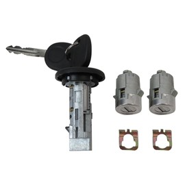 Ignition Switch Lock Cylinder with Pair Front Door Lock Cylinder for Dodge RAM Pickup 2005 Repl.# 707835 + 706592 X2 + 598007 X2 by YTXXDEUS
