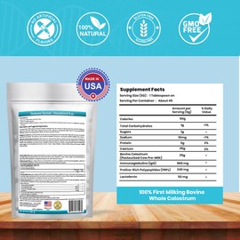 BodyBoost Colostrum Instantized, 99.5% Bovine Colostrum Powder, Immune Booster Supplement with Immunoglobulin & Lactoferrin, Grass Fed Colostrum, Food for Gut Health, Diverse Intake, 8 oz