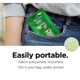 by.H Organic Aloe Vera Bulk Soothing Gel-Natural Moisturizer for Skin [90 PCS], Hair, Effective for Sunburns, Razor Burns, Gentle, Non-Greasy, Skincare [Made in Korea] Pouch - (3 Packs of 30 PCS)