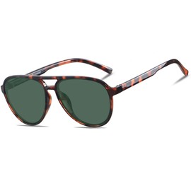 ANDWOOD Retro Polarized Aviator Sunglasses for Women Men Classic 70s Vintage Trendy Square Aviators Tortoise Sun glasses