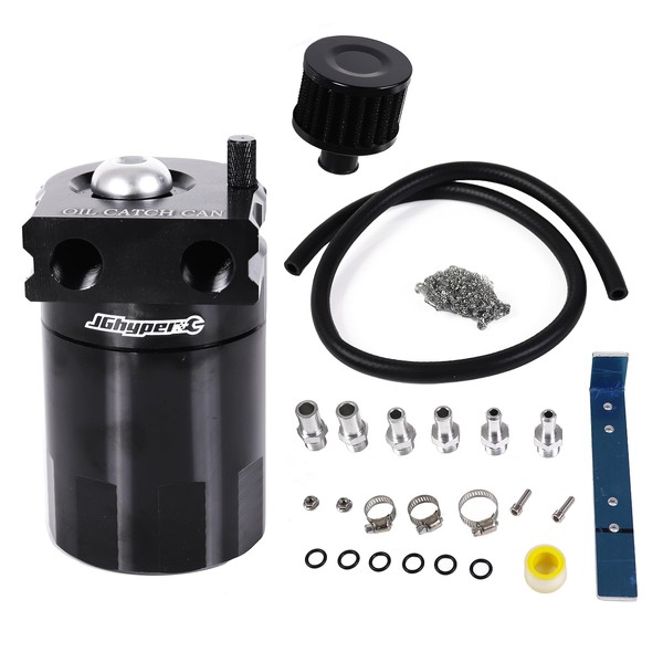 JGhyperX Oil Catch Can, 300ml Black Baffled Catch Can Tank