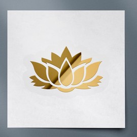 Decal Stickers of Floral Elements (Metallic Gold) (Set of 2) Premium Waterproof Vinyl Decal Stickers for Laptop Smartphone Car Dirt Bike Wall Room Mason Jar Bathtub Door - BICVER1d64691GOW19Y24