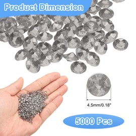 sourcing map 5000Pcs Wedding Table Scatter Confetti Fake Crystals Acrylic Diamonds Rhinestones Vase Fillers Gems for Crafts,Table Centerpiece Decor, Bridal Shower Party (Light Grey, 4.5mm)