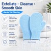 2 Pack Blue Exfoliating Wash Gloves - Body Scrub Mitts