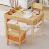 ROMSHINE Solid Wood Kids Table and Chair Set with Removable