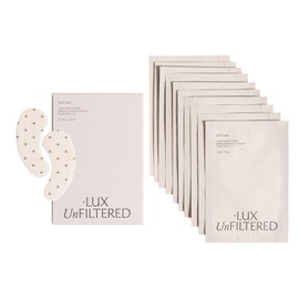 Mascarilla de ojos refrescante + Lux Unfiltered - Mascarilla coreana antideslizante con cafeína para debajo de los ojos - Reduce la hinchazón, ilumina y hidrata la piel - Sin fragancia, vegana y sin