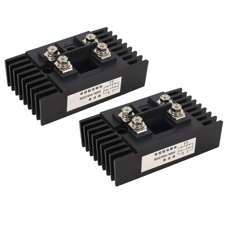 2Pcs Single Phase Bridge Rectifier 100A 1600V 4 Terminals Current