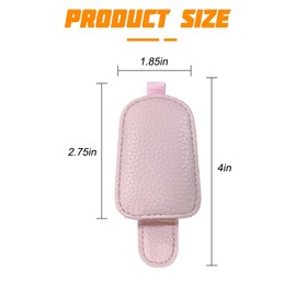 zipelo Sunglasses Holders for Car Sun Visor, 2PCS Magnetic Leather Vehicle Glasses Hanger Clip for Ticket Card, Auto Interior Eyeglass Organizer Accessories, Universal for SUV Sedan Truck (Pink)