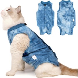 LIANZIMAU Cat Bodysuit After Surgery Castration Cat Bodysuit After Surgery Body for Cats Clothing Medical Cat Bodysuit Cat Suit After Surgery Anti-Leak Suit Pet Recovery Collar Alternative