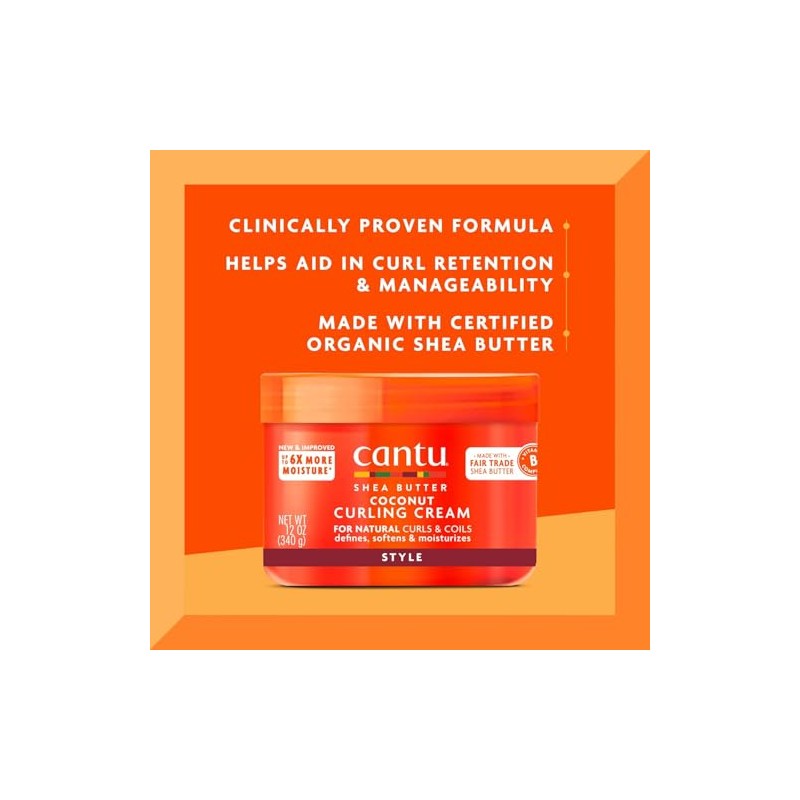 Shea Butter Coconut Curling Cream by Cantu for Unisex -