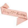 SZHUIHER 17th Birthday Sash and Tiara for Girls, Rose Gold