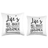Life's All About Balance SUP Paddle Board Throw Pillow