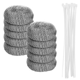 Lint Traps Stainless Steel Washing Machine Lint Trap 10 Pack Laundry Net Filter Pet Hair Lint Catcher Washing Machine Reusable with 10 Cable Ties