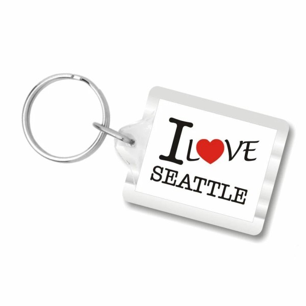 City Souvenirs I Love Seattle Plastic Key Chain