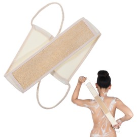 Yuomeaz Natural Loofah Back Sponge Scrubber, 28.7 in Back Scrubber for Shower Men, Exfoliating Body Scrubbers, Bath Loofah Sponge with Handle for Women Deeply Cleaning
