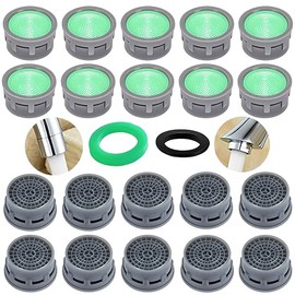 BOETOADG Faucet Aerator, 1.5 GPM Flow Restrictor Plug-In Faucet Aerator Replacement Parts for Bathroom or Kitchen (Green 20 Pieces)