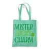 Mister lucky charm shamrock cotton tote shopping bag - Mint