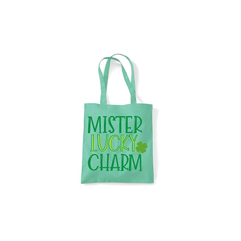 Mister lucky charm shamrock cotton tote shopping bag - Mint