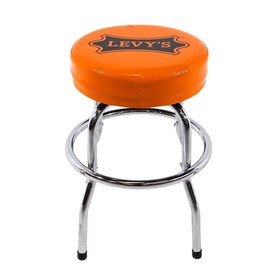 Levy's Leathers Steel Frame Studio Stool with 300lbs Weight Capacity and 2.5" Padded Swivel Seat; (LVY-LOGOSTOOL)