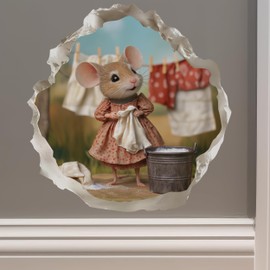 Laundry Mouse - Mouse Hole Wall Sticker