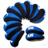 11pcs Golf Iron Head Covers with Number Printed #4-9,PW,SW,AW,LWx2 Golf