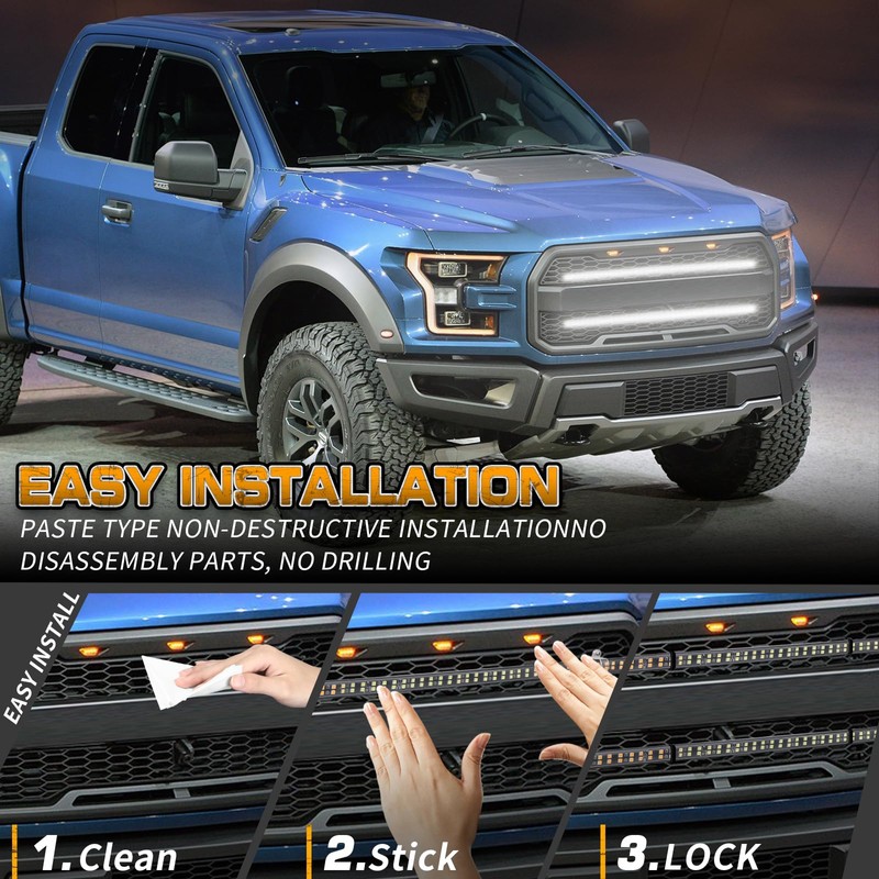 XRIDONSEN 2PCS 24 inch Truck Grill Strobe Lights Strip 288