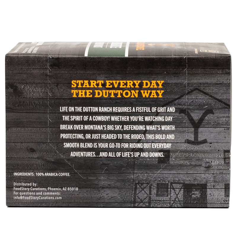 Yellowstone Bunkhouse Medium Roast Coffee, Single Serve Recyclable Pods/Cups, 100%