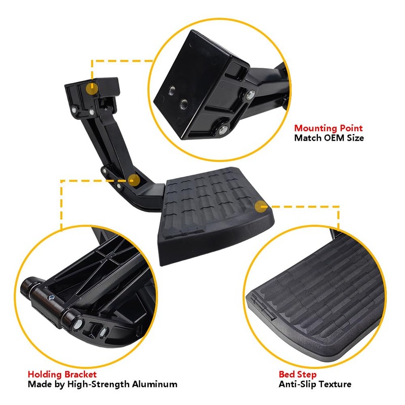 Rear Bed Step Retractable Bumper Step | Fit for 1999-2016