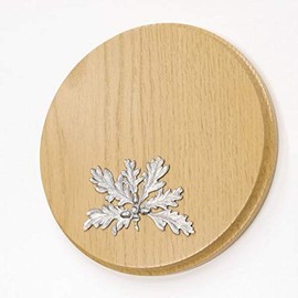 GTK Offer Wedge Sign Round Light Oak AF 17 cm with Oak Leaves Cover Sheet 6 Leaves Wedge Board Weapon Board Trophy Sign
