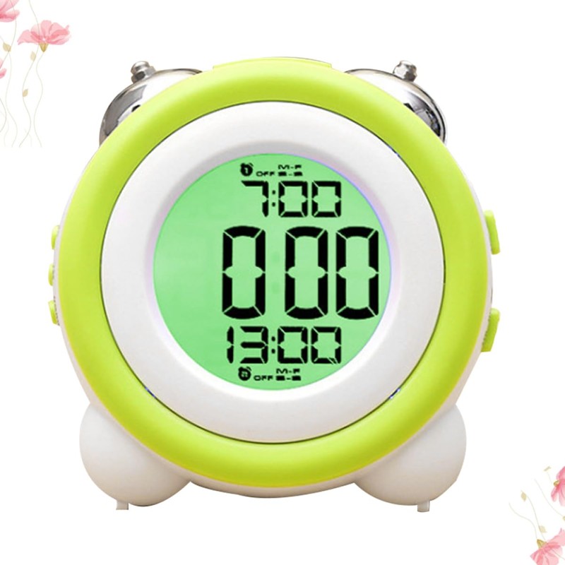GRIRIW 1pc Double Mute Alarm Clock for Simple Stereo Design