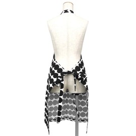 Marimekko 070692 190 Women's Apron, Rashy Mat, Dots, Black, White, Black