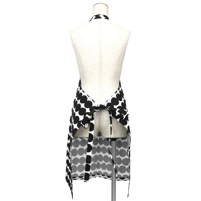 Marimekko 070692 190 Women's Apron, Rashy Mat, Dots, Black, White,