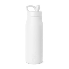 Simple Modern Water Bottle with Push Button Straw Lid | Ceramic-Lined Insulated Stainless Steel | Travel Water Bottles for Gym & Sports | Leak Proof | 34oz, Winter White