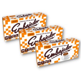 Chocolate Embajador – Chocolate de Mesa 3-Pack | Authentic Dominican Hot Cocoa, Chocolate Caliente & Melting Chocolate, Sweet Baking Chocolate Tablets