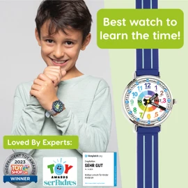 Kiddus Educational Watch for Boys. Children Watch to Learn Time. Analogue First Watch for Kids from 5 Years Old. Time Teacher Exercices Included